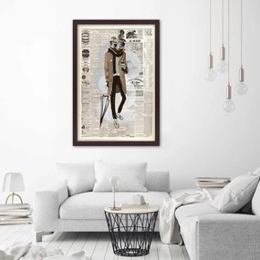 Gario Poszter Absztrakt bulldog egy újság hátterén A keret színe: Keret nélkül, Méret: 40 x 60 cm
