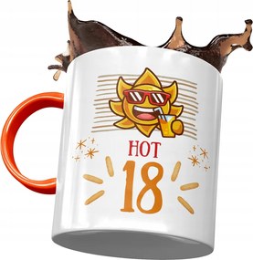 Narancssárga Bögre Születésnapra 18 18. 18. Nyomtatott Fotóval