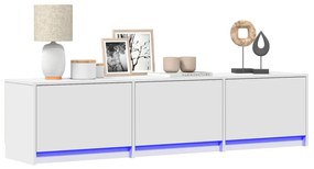 fehér szerelt fa TV-szekrény LED-ekkel 165 x 34 x 40 cm