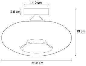 Okos mennyezeti lámpa fekete füstüveggel, WiFi-vel P45 - Busa