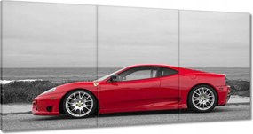 Vászonkép 60x30 Vörös Ferrarik a tengerparton