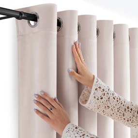 Filumi Függöny bézs világos velvet matt nappali átvezető 265x260