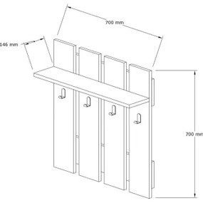 Fali fogas MITA 70x70 cm antracit/barna