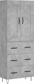 vidaXL betonszürke szerelt fa magasszekrény 69,5 x 34 x 180 cm