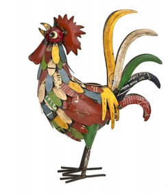 Dekorációs figura Kakas 53 cm fém színes