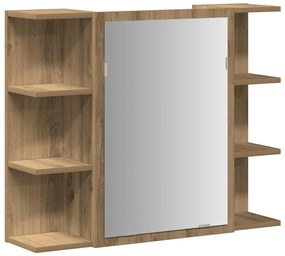 Fürdőszobai tükörszekrény Artisan Oak 80x20,5x64 cm Gépelt fa