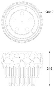 Brilagi - LED Kristály mennyezeti lámpa MIRAGE 5xE14/40W/230V