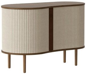 Barna-bézs alacsony komód tölgyfa dekorral, tolóajtóval 100x67 cm Audacious – UMAGE