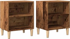 vidaXL éjjeliszekrények 2 db Régi fa 40x30x50 cm Gépesített fa