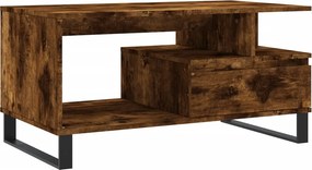vidaXL füstös tölgy színű szerelt fa dohányzóasztal 90x49x45 cm