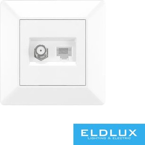 ELDGROUND SAT (13db) + RJ45 Cat.6 UTP aljzat Fehér