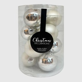 Silver ezüst üveg karácsonyi gömb szett 12*6cm