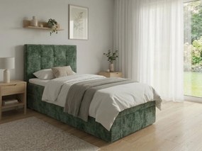 Kárpitozott boxspring ágy DIRELIS VIBE 90x200 cm sötétzöld Matrac: Bonell rugós matrac
