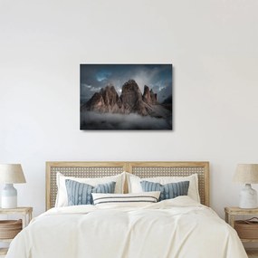 Kép - Három fogak, olasz Dolomitok (üvegen) (70x50 cm)