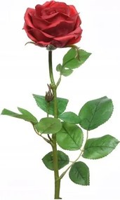 Rózsa ág piros művirág dekorációs 68cm
