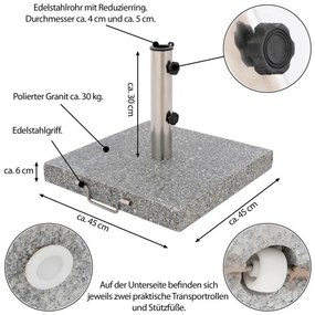 GARTHEN Napernyőtalp Gránit 30 kg