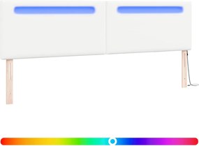 vidaXL LED ágytámla Fehér 200 cm Műbőr