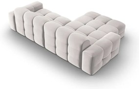 Világosszürke bársony sarokkanapé (bal oldali) Kendal – Micadoni Home