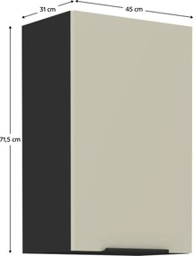 Felső szekrény, kasmír/fekete, ARAKA 45 G-72 1F