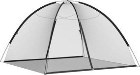 vidaXL fekete hálós mongol szúnyogháló ajtókkal 200 x 200 x 135 cm