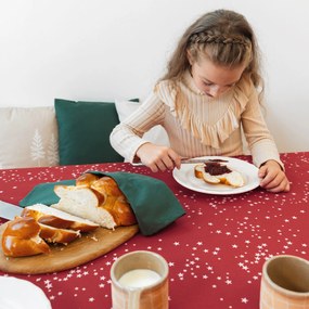 Goldea karácsonyi szögletes terítő valencia - csillagok piroson 80 x 80 cm