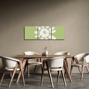 Kép - Hippik, zöld virágok N⁰2 (órával) (90x30 cm)
