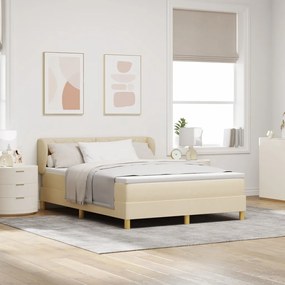 Boxspring Ágy Matrac Felszereléssel - Krém, 140x190 cm, Szövet
