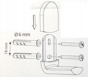 Erga VIGO, VIGO SINGLE WALL HOOK króm