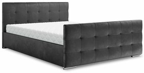 Franciaágy 160 cm Billie (sötétszürke) (ágyráccsal és tárolóhellyel). 1046825