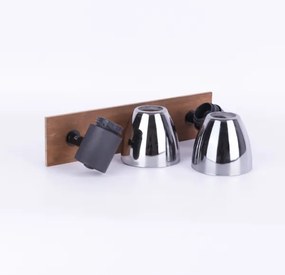 Globo 54307-2W - Fali spotlámpa CLAUDE 2xE14/40W/230V fekete/fa