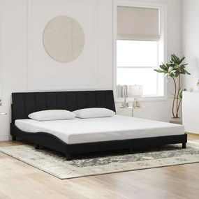 fekete bársony ágykeret LED-világítással 200 x 200 cm
