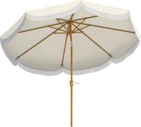 Outsunny Teraszernyő Ø269 cm, Állítható Dőlésszögű és Kézi Tehermentesítő UV30+ Védelemmel Beige | Aosom
