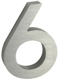 "6" házszám, RN.100LV, vágott, ezüst