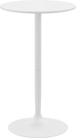 HOMCOM Bárasztal Bistro Asztal Kerek Party Asztal Ø60 x 102 cm Magas Asztal Étkezőbe, Nappaliba, Acél, Fehér | Aosom