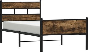 vidaXL füstös tölgy színű szerelt fa ágykeret matrac nélkül 75x190 cm