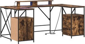 vidaXL Asztal fiókkal Füstölt tölgy 182 x 101 x 87,5 cm Faanyag