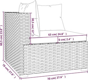 7 részes barna polyrattan kerti ülőgarnitúra párnákkal