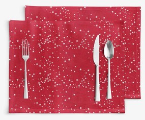 Goldea karácsonyi valencia 2 darabos reggeliző alátét - csillagok piroson 30 x 40 cm