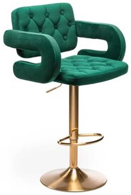 HR8403W Sötétzöld modern velúr szék arany lábbal