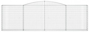 vidaXL 6 db íves horganyzott vas gabion kosár 400x30x120/140 cm