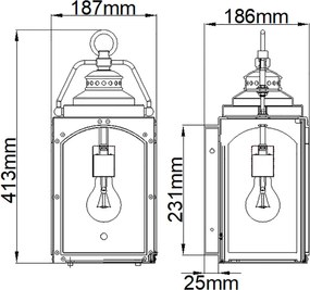 Elstead Lighting RANDHURST FE-RANDHURST-M-CO Fali lámpa 1x60W/E27 IP44