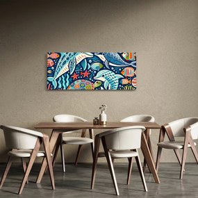 Kép – Rajzolt vízi állatok (120x50 cm)