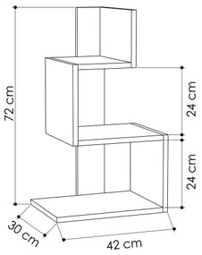 Éjjeliszekrény ROSIE 72x42 cm fehér/tölgy