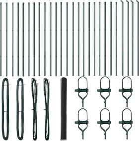vidaXL Kerítésoszlop Szürke 50 x 1,5 m (36 mm háló) Acél és PVC