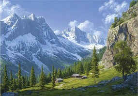 Fotótapéta Hegyek 3D Természet Tájkép Falra Hálószoba Nappali 400x280