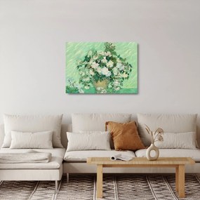 Üveg kép - Vincent van Gogh, Roses, reprodukciók (70x50 cm)