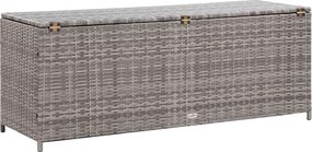 Szürke Polyrattan Kerti Tárolóláda 150 X 50 X 60 Cm