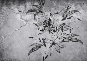 Fotótapéta Liliom Íriszek a falon vinil 416x254 vintage elegancia +ragasztó