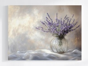 Vászonkép Canvas Dekoráció Váza Virágok Levendula Retro Csokor 100x75