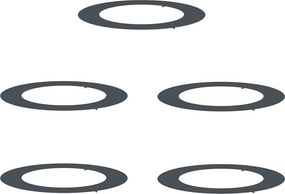 vidaXL Alkalmas lapos fa gyűrűkhez 5 pcs Antracit Ø60 / 90 cm Acél